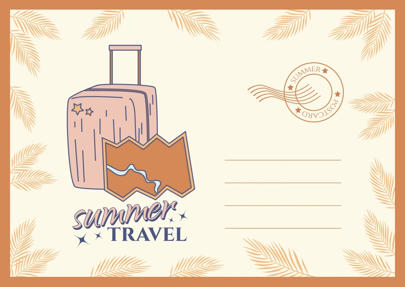 Travel Themed Postcard