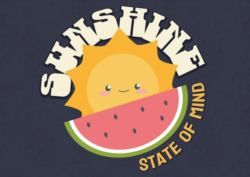 Sun and watermelon illustration