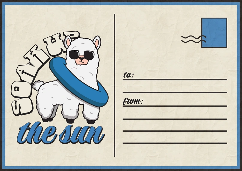 Llama with Sunglasses and Swim Ring