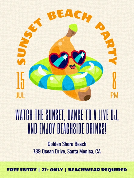 Beach Party Invitation