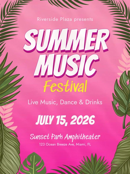 Promotion of a summer music festival event