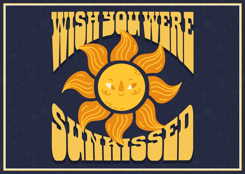 Sun Illustration with Text