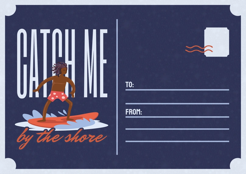 Surfing Postcard