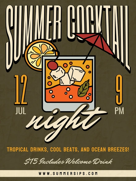 Promotional event for a summer cocktail night