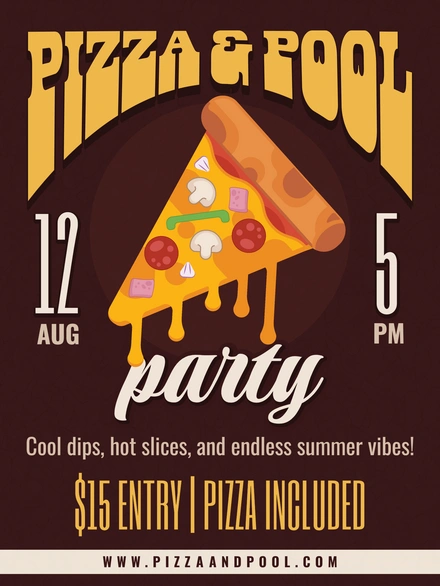 Promotion of a pizza and pool party
