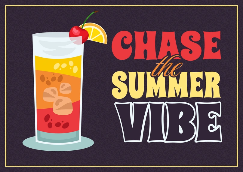 Illustrated summer drink with text