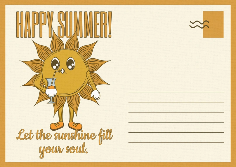 Summer-themed postcard design