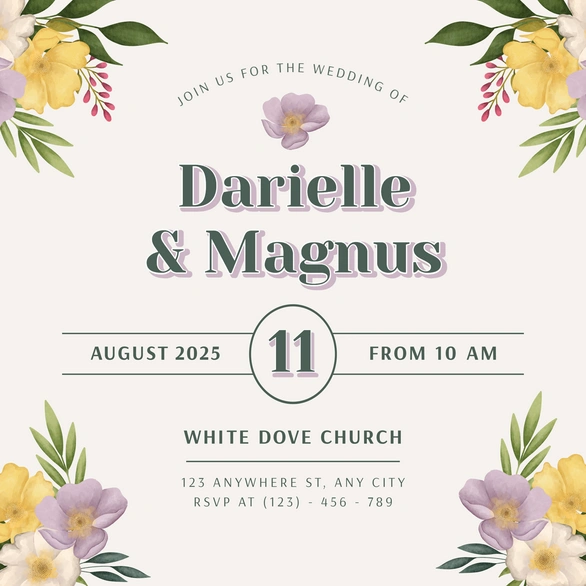 Darielle & Magnus Wedding Invitation