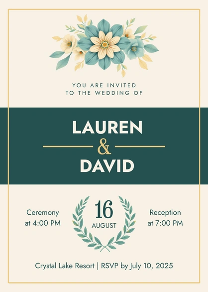 Wedding Invitation for Lauren & David