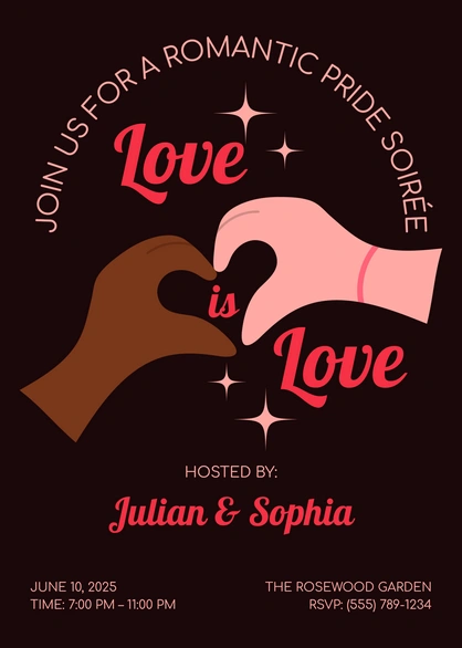 Invitation to a romantic pride event