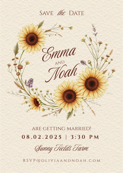 Emma and Noah's Wedding Invitation