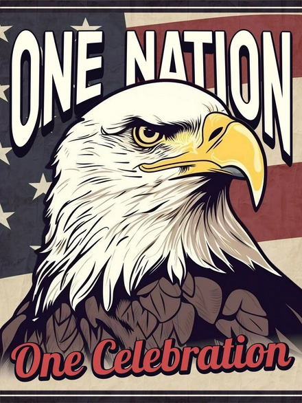 Eagle with American Flag