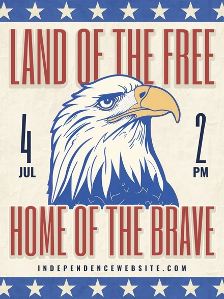 Eagle with patriotic text