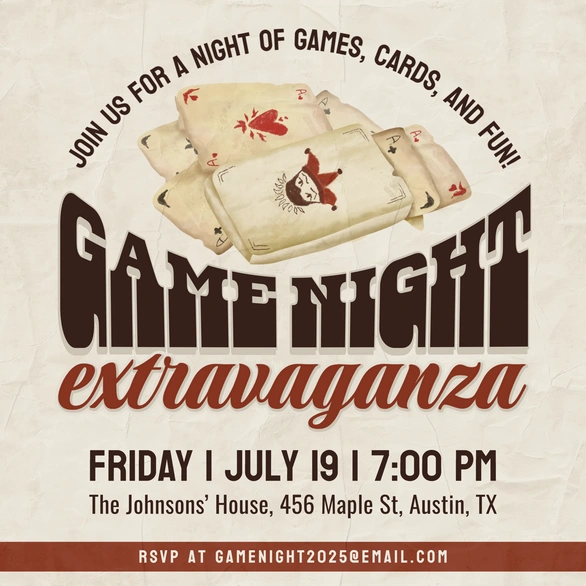 Game Night Invitation