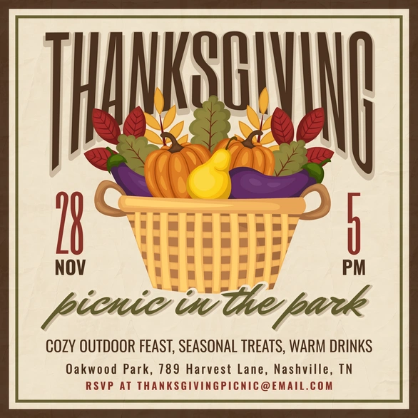 Thanksgiving Picnic Invitation