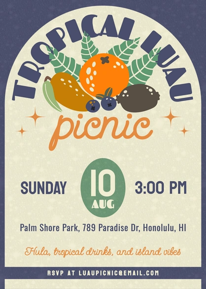 Tropical Luau Picnic Event
