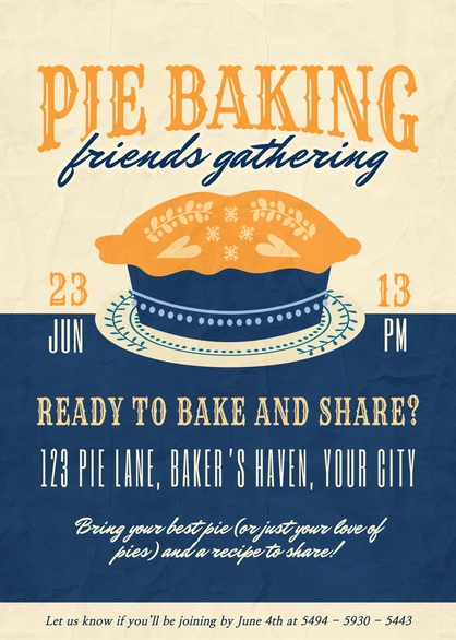 Invitation to a Pie Baking Event