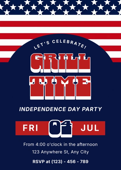 Independence Day Party Invitation