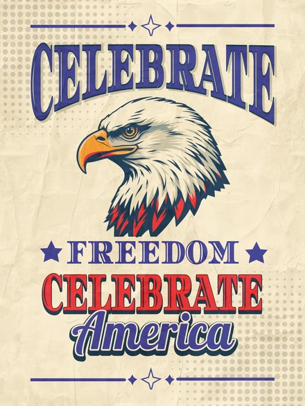 Eagle and Text Celebrate America
