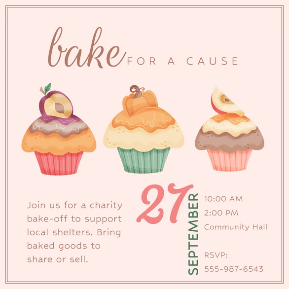 Charity Bake-off Invitation