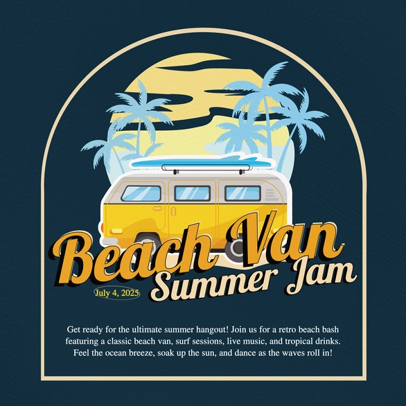 Summer beach event invitation