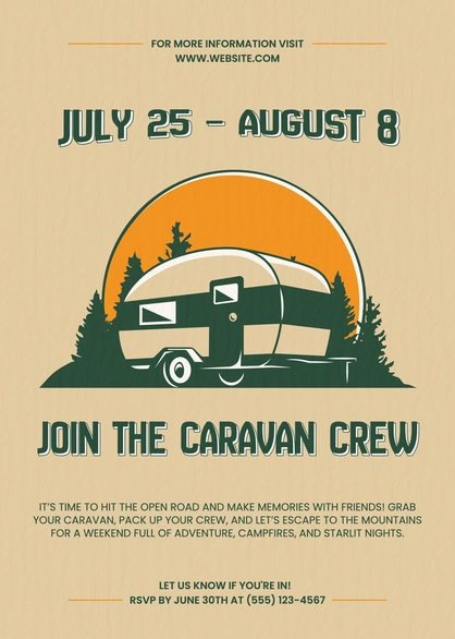 Caravan Road Trip Invitation