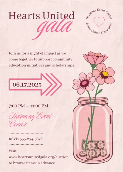 Hearts United gala invitation
