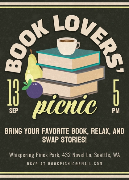 Relaxing book-themed picnic event