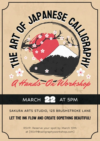 Japanese Calligraphy Workshop Promotion