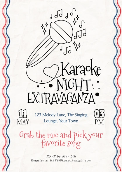 Karaoke Night Invitation