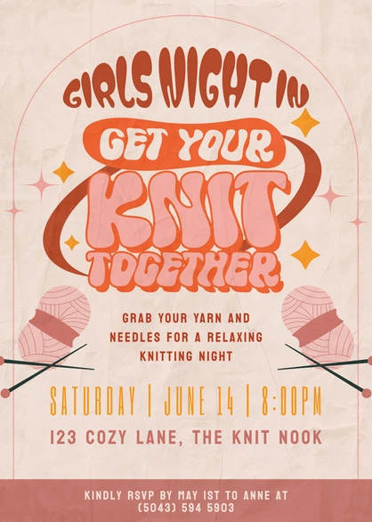 Knitting Night Invitation
