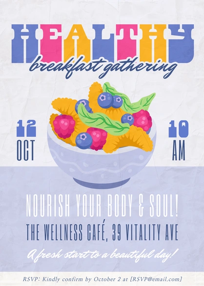Healthy invitation for a breakfast event