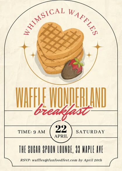 Waffle Breakfast Invitation