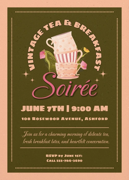 Tea and Breakfast Event Invitation