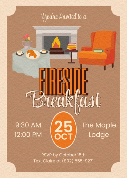 Invitation to a cozy breakfast event