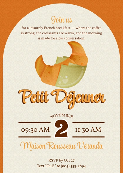 French Breakfast Invitation