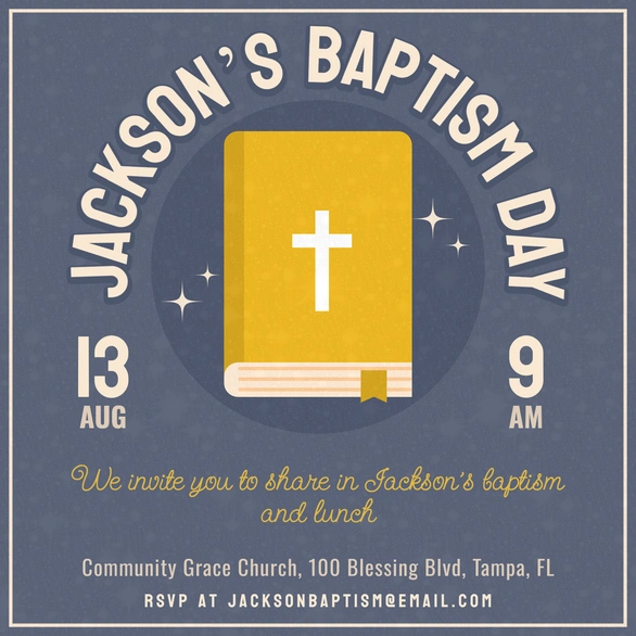 Invitation to a baptism ceremony and lunch