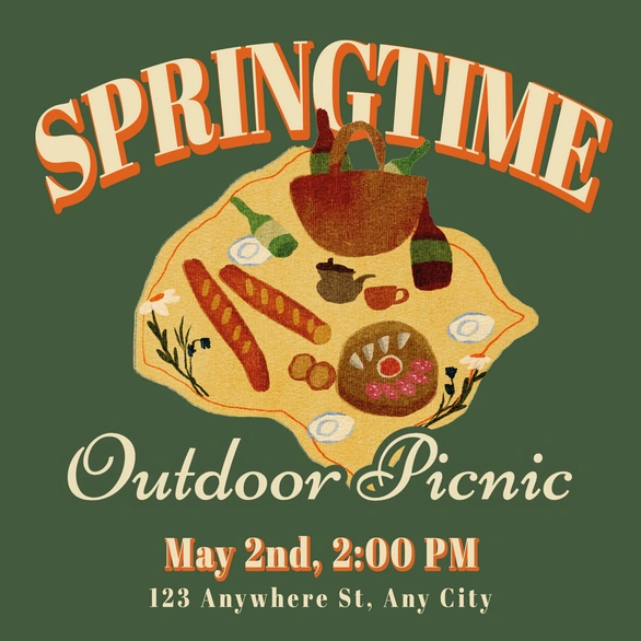 Springtime Picnic Invitation