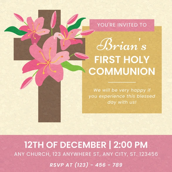 Invitation to a First Holy Communion