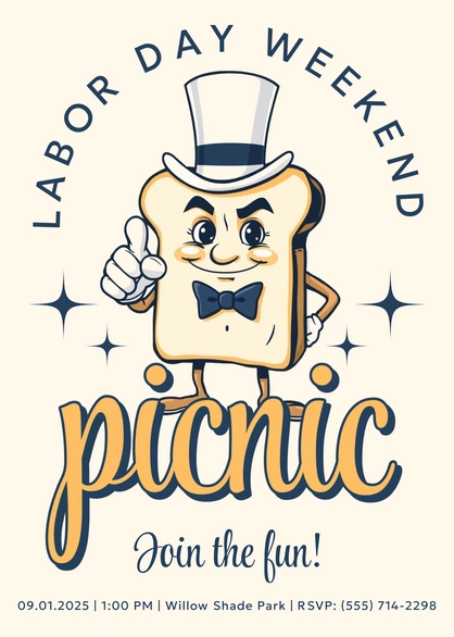 Labor Day Weekend Picnic Invitation