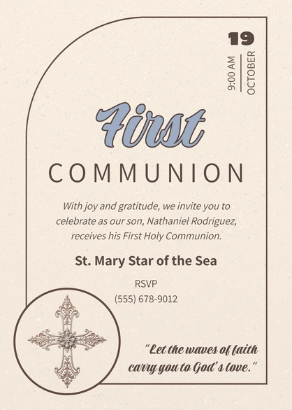 First Holy Communion Invitation