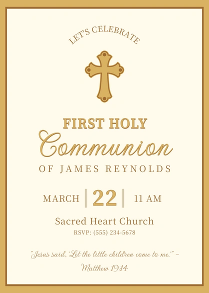Invitation for First Holy Communion
