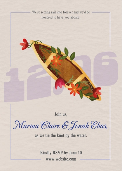 Marina Claire & Jonah Elias Wedding Invitation