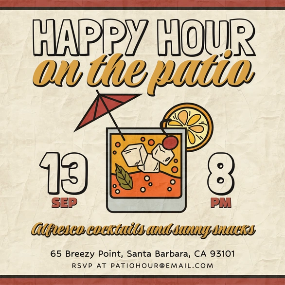 Event Announcement for Happy Hour