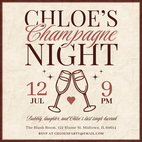 Champagne Night Event Invite