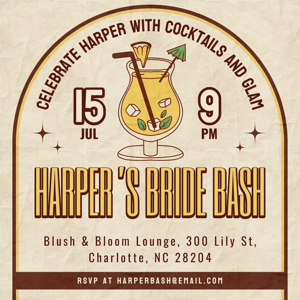 Invitation to Harper's Bride Bash event