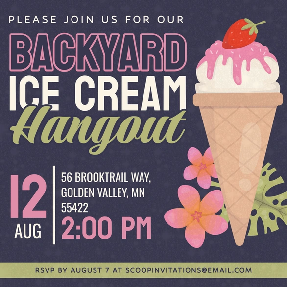 Invitation for a social event