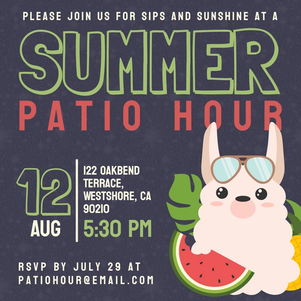 Invite to a summer patio event