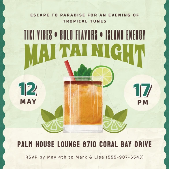 Mai Tai Night Invitation