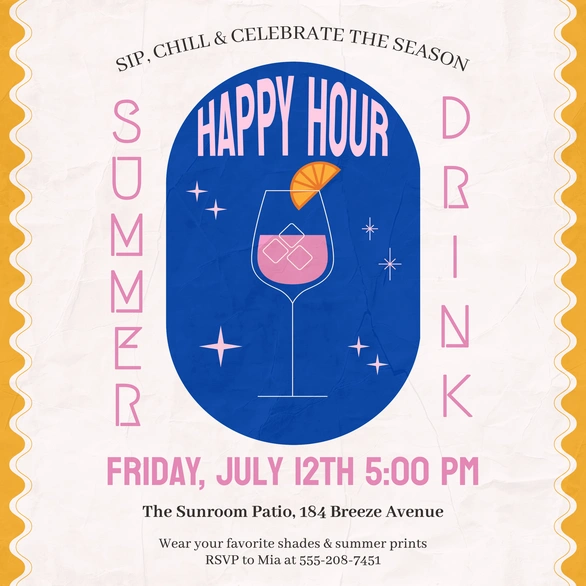 Summer Happy Hour Invitation